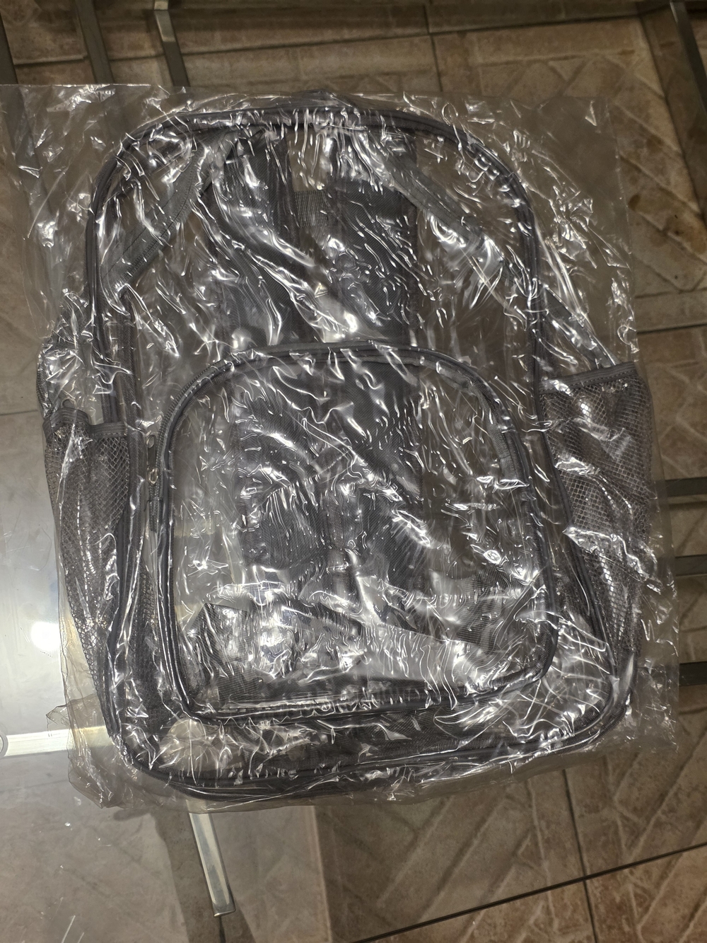 Clear Kids Backpack in Gray - Transparent School Bag Unisex